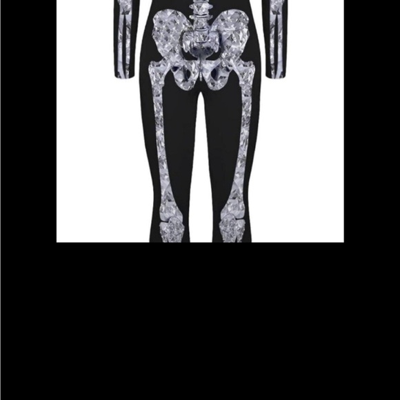 Women Skeleton Jumpsuit Front Back Skull Bone 3D Print morph Bodysuit XLarge NEW - Picture 9 of 10